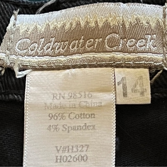 Coldwater Creek Black Jeans Women’s Size 14 With 12” High-Rise 30” Inseam - Picture 7 of 7